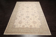 10x14 Ivory, Beige, Rust Color Hand Knotted Afghan Oushak Wool Traditional Oriental Rug