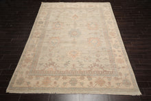 9x12 Beige, Peach, Rust Color Hand Knotted Afghan Oushak Wool Traditional Oriental Rug