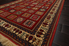 4x6 Rust, Ivory, Blue Color Hand Knotted Shiraz Wool Traditional Oriental Rug