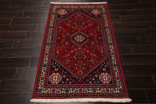 3x5 Red, Navy, Ivory Color Hand Knotted Abadeh Wool & Silk Traditional Oriental Rug