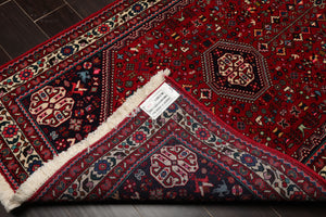 3x5 Red, Navy, Ivory Color Hand Knotted Abadeh Wool & Silk Traditional Oriental Rug