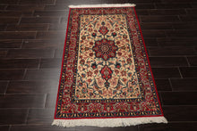 3x5 Beige, Red, Blue Color Hand Knotted Espahan Wool Traditional Oriental Rug