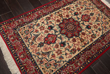 3x5 Beige, Red, Blue Color Hand Knotted Espahan Wool Traditional Oriental Rug