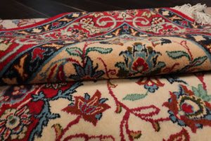 3x5 Beige, Red, Blue Color Hand Knotted Espahan Wool Traditional Oriental Rug