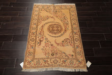 3x5 Beige, Brown, Rose Color Hand Knotted Nain Wool Traditional Oriental Rug