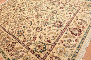 9x12 Light Gold Hand Knotted Traditional Sultanabad 100% Wool Oriental Area Rug - Oriental Rug Of Houston