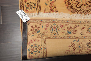 3x5 Beige, Brown, Rose Color Hand Knotted Nain Wool Traditional Oriental Rug