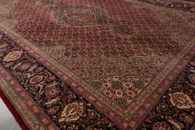 4x6 Red, Navy, Green Color Hand Knotted Tabriz Wool & Silk Traditional Oriental Rug