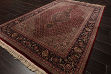 4x6 Red, Navy, Green Color Hand Knotted Tabriz Wool & Silk Traditional Oriental Rug