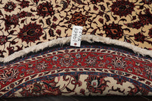 Round Ivory, Rust, Rose Color Hand Knotted Bidjar Round Wool & Silk Traditional Oriental Rug