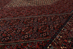 8x10 Red Hand Knotted Wool Authentic Bidjar medallion 300 KPSI Persian Oriental Area Rug
