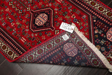 3x5 Red, Navy, Ivory Color Hand Knotted Abadeh Wool Traditional Oriental Rug
