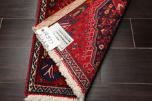 Square Navy, Red, Blue Color Hand Knotted Chagaei Wool Traditional Oriental Rug