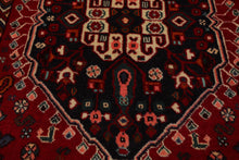 Square Navy, Ivory, Red Color Hand Knotted Abadeh Wool Traditional Oriental Rug