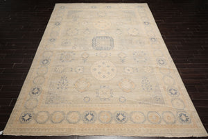 10'x14' Gray Hand Knotted Afghan Oushak Traditional Wool Oriental Area Rug