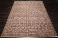 9'x12' Brown Hand Knotted Antique Reproduction Traditional Wool Oriental Area Rug