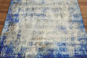 Multi Sizes Modern & Contemporary Velvety Soft Pile Oriental Area Rug Beige, Royal Blue Bastian