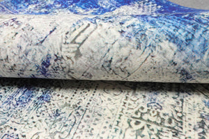 Multi Sizes Modern & Contemporary Velvety Soft Pile Oriental Area Rug Beige, Royal Blue Bastian