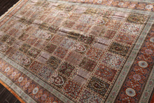 7x10 Hand Knotted Silk Garden/Panel Caramel Qum All Silk Traditional 600 KPSI Oriental Rug