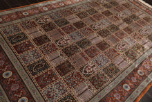 7x10 Hand Knotted Silk Garden/Panel Caramel Qum All Silk Traditional 600 KPSI Oriental Rug