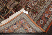 7x10 Hand Knotted Silk Garden/Panel Caramel Qum All Silk Traditional 600 KPSI Oriental Rug