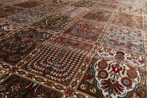 7x10 Hand Knotted Silk Garden/Panel Caramel Qum All Silk Traditional 600 KPSI Oriental Rug