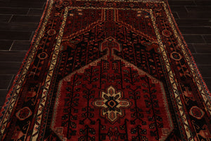 5x10 Rust, Ivory, Charcoal Color Hand Knotted Malayer Wool Traditional Oriental Rug