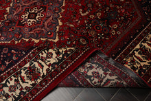 6x9 Red, Navy, Ivory Color Hand Knotted Joshican Abaden Wool Traditional Oriental Rug