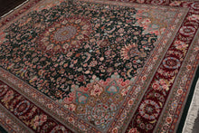 9x12 Emerald, Burgundy, Aqua Color Hand Knotted Sino Persian Wool & Silk Traditional Oriental Rug