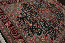 9x12 Emerald, Burgundy, Aqua Color Hand Knotted Sino Persian Wool & Silk Traditional Oriental Rug
