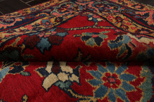6x9 Red, navy, Beige Color Hand Knotted Tabriz Old Wool Traditional Oriental Rug
