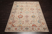 8x10 Beige, Rose, Gray Color Hand Knotted Distressed Wool Traditional Oriental Rug