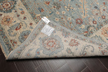 9x12 Blue, Ivory, Rust Color Hand Knotted Khyber Wool Traditional Oriental Rug