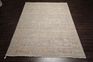 9x12 Gray Hand Knotted Traditional Afghan Oushak Wool Oriental Area Rug