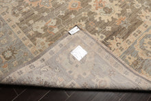 9x12 Brown, Slate, Peach Color Hand Knotted Afghan Oushak Wool Traditional Oriental Rug