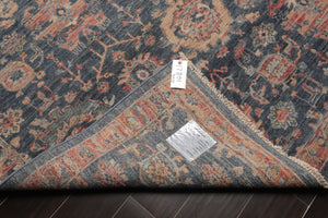 8x10 Slate, Rose, Rust Color Hand Knotted Distressed Wool Traditional Oriental Rug