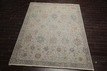 8x10 Gray, Slate, Rose Color Hand Knotted Distressed Wool Traditional Oriental Rug