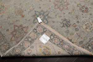 8x10 Gray, Slate, Rose Color Hand Knotted Distressed Wool Traditional Oriental Rug