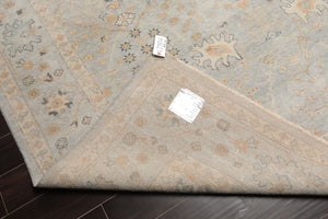 8x10 Mint, Beige, Gray Color Hand Knotted Afghan Oushak Wool Traditional Oriental Rug