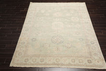 8x10 Mint, Beige, Gray Color Hand Knotted Afghan Oushak Wool Traditional Oriental Rug