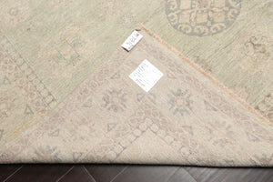 8x10 Mint, Beige, Gray Color Hand Knotted Afghan Oushak Wool Traditional Oriental Rug