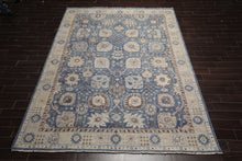 9x12 Blue, Gray, Beige Color Hand Knotted Distressed Wool Traditional Oriental Rug