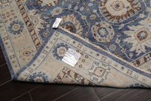 9x12 Blue, Gray, Beige Color Hand Knotted Distressed Wool Traditional Oriental Rug