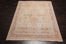 8x10 Gray, Rust, Celadon Color Hand Knotted Distressed Wool Traditional Oriental Rug