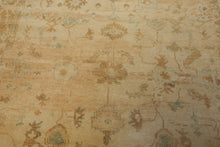 6x9 Beige, Gold, Mint Color Hand Knotted Oushak Wool Traditional Oriental Rug