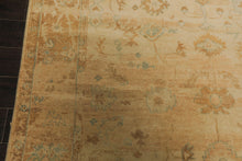 6x9 Beige, Gold, Mint Color Hand Knotted Oushak Wool Traditional Oriental Rug