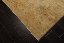 6x9 Beige, Gold, Mint Color Hand Knotted Oushak Wool Traditional Oriental Rug