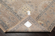 8x10 Tan, Beige, Slate Color Hand Knotted Distressed Wool Traditional Oriental Rug