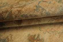 6x9 Beige, Gold, Mint Color Hand Knotted Oushak Wool Traditional Oriental Rug