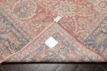 8x10 Coral, Beige, Gold Color Hand Knotted Distressed Wool Traditional Oriental Rug